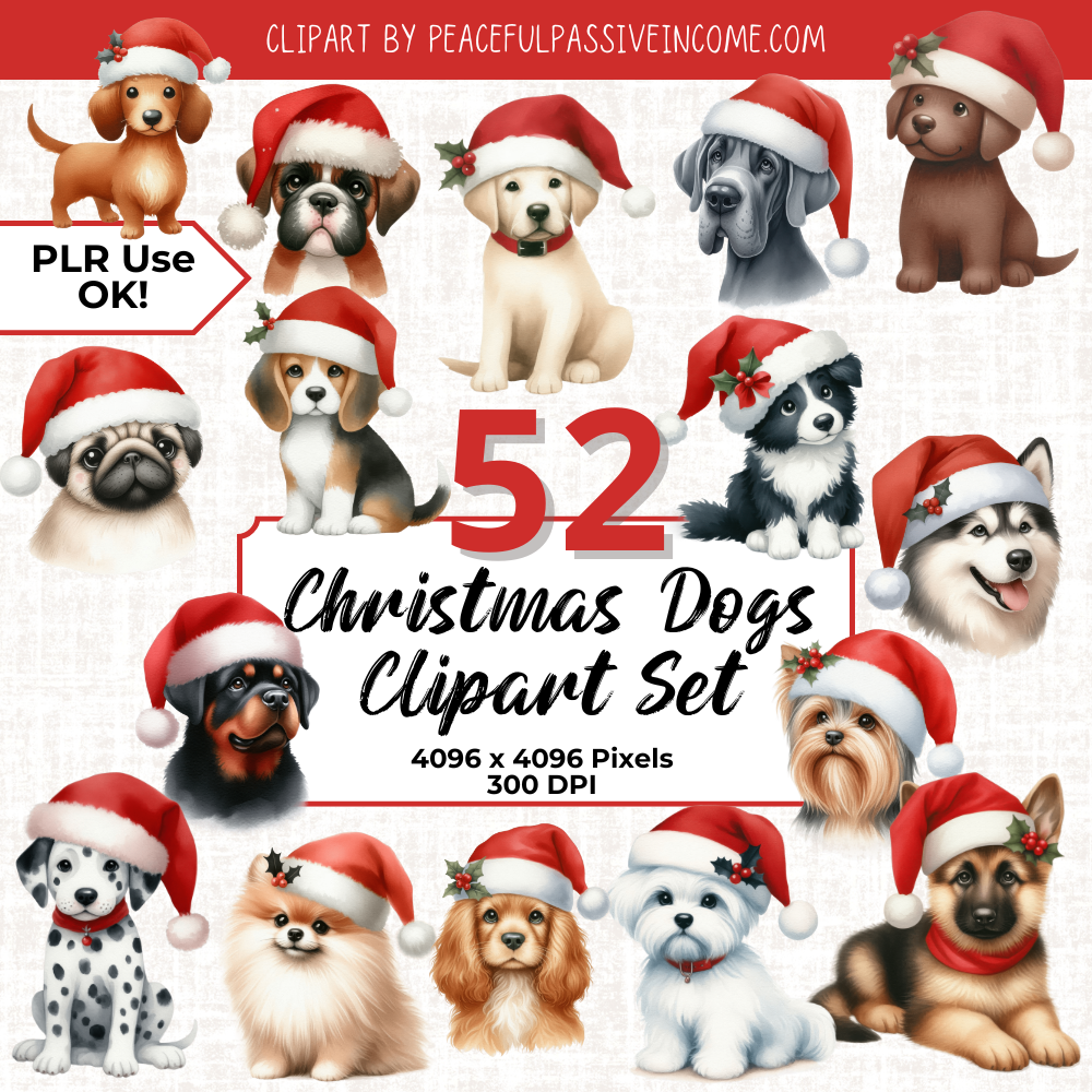 Christmas Dogs Clipart