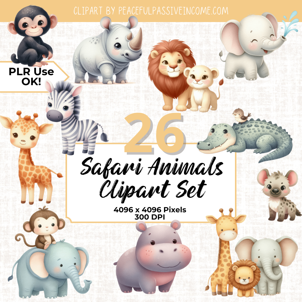 Safari Animals Clipart Set