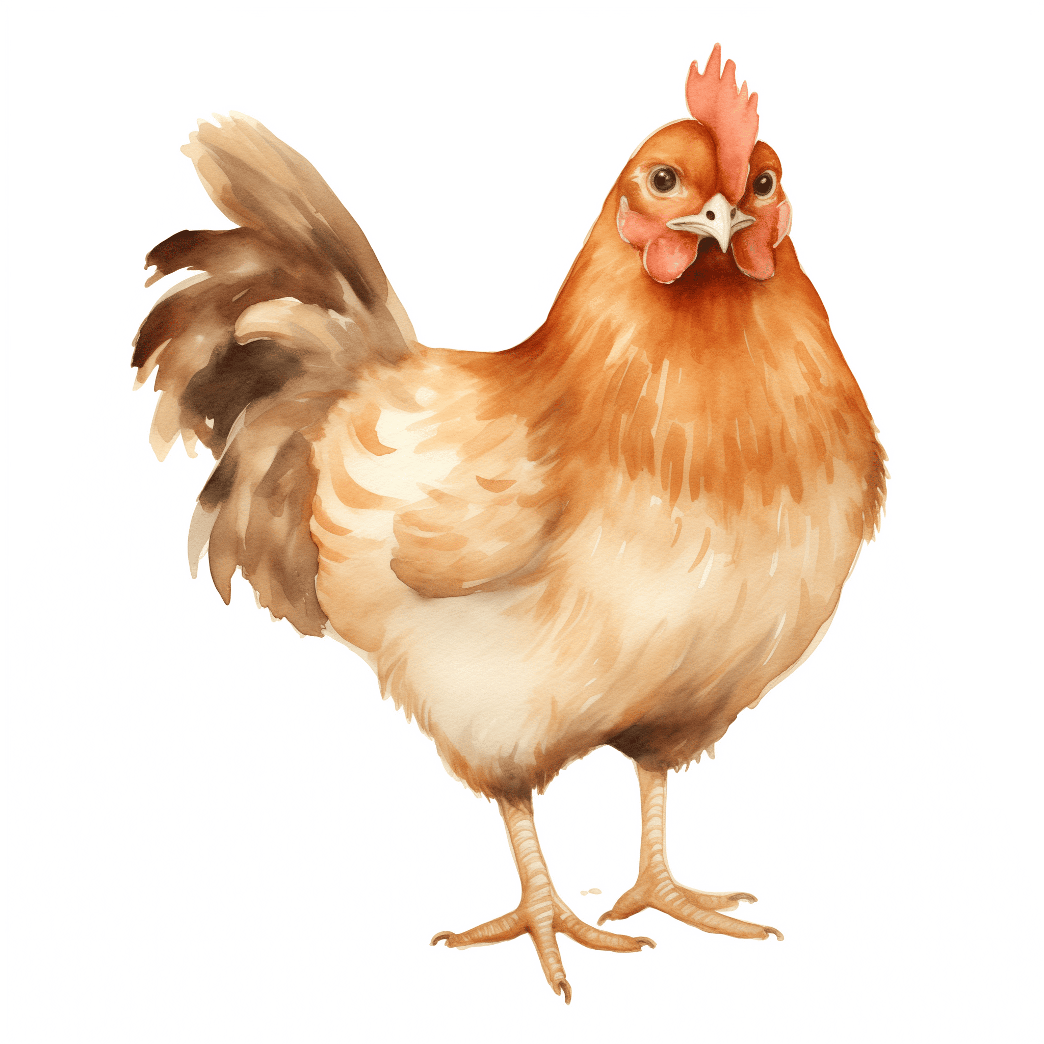 watercolor chicken clipart