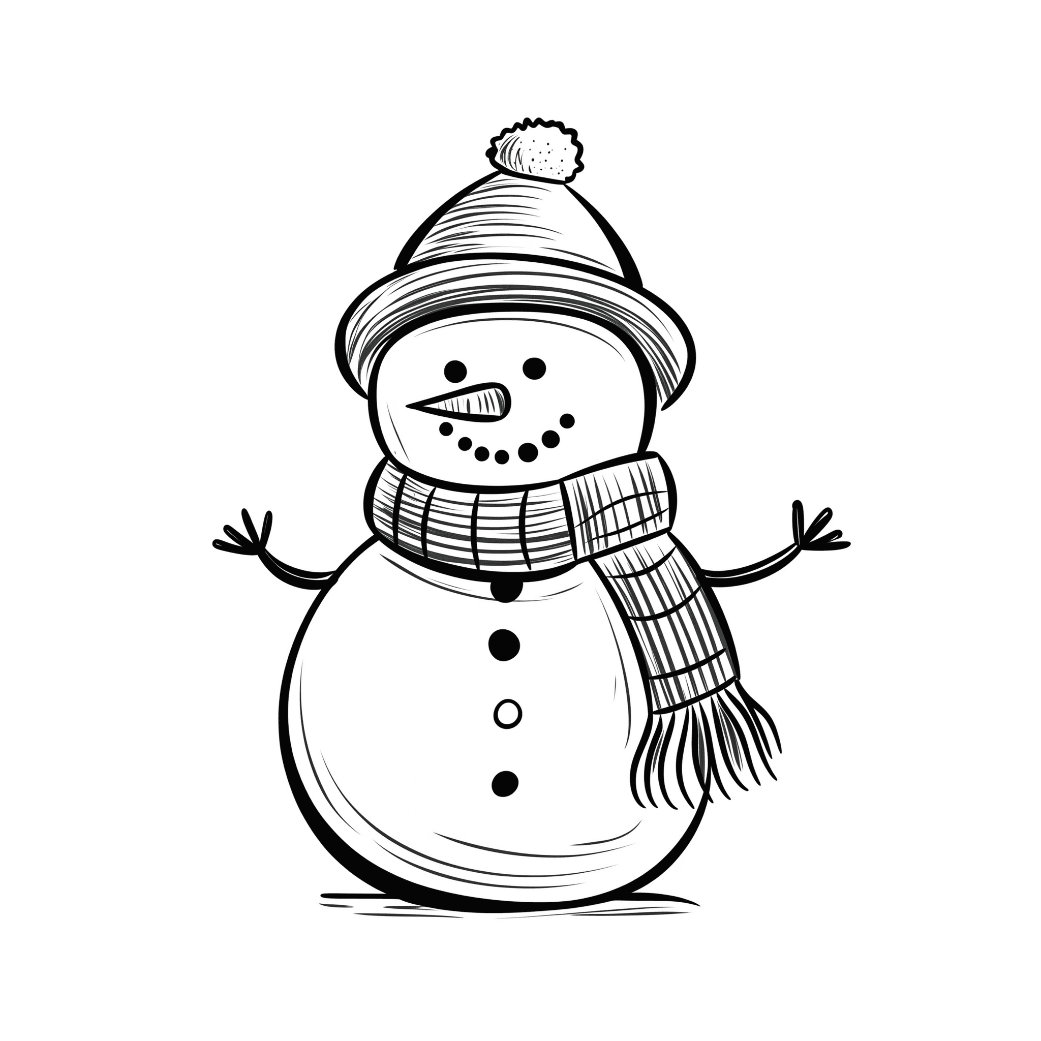 snowman doodle clipart