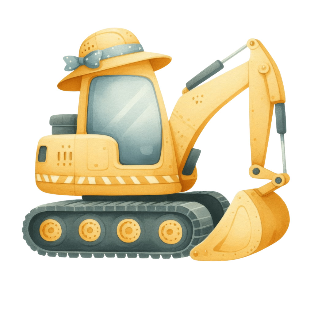 cartoon excavator clipart